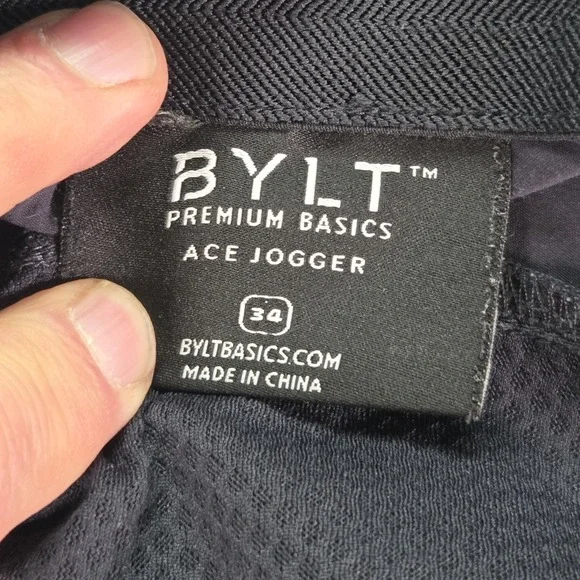 BYLT Jogger Pants Mens 34 Gray Ace Premium Basics Athletic Zip Pocket Stretch - Picture 8 of 16